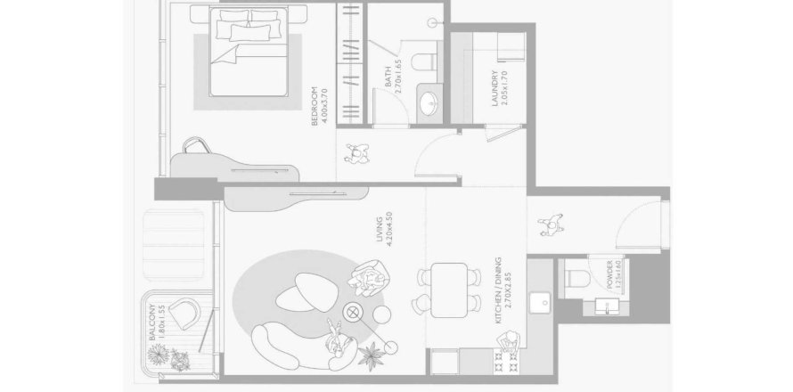 1 غرف نوم شقة في Isla Private Residences دبي, الإمارات العربية المتحدة رقم 148365