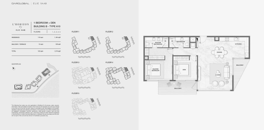 Apartment de 1 dormitorio en L'Horizon by Elie Saab Qatar No. 56554