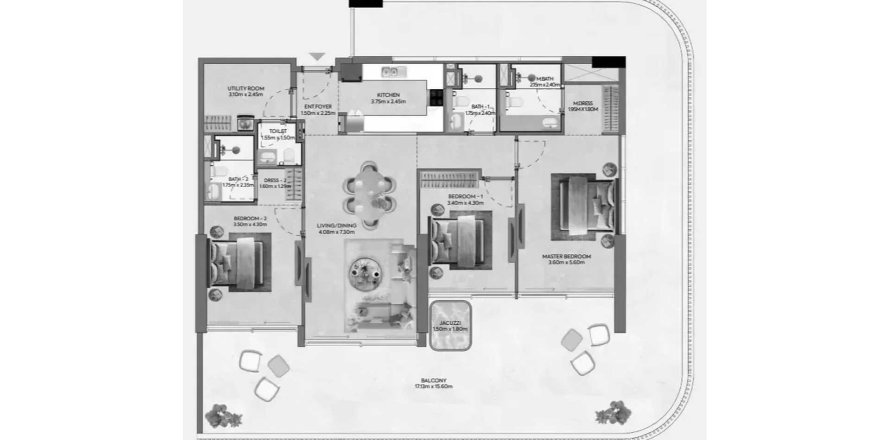 Apartment de 3 dormitorios en Hermina by Casagrand Dubai, UAE No. 161135