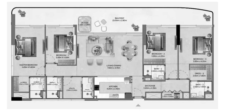 Appartement de 4 chambres à Hermina by Casagrand Dubai, UAE No. 161138