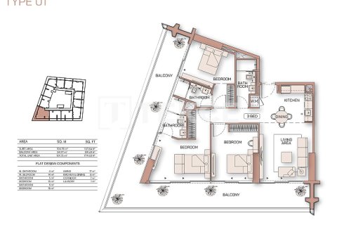 Квартира с 3 спальнями в Дубай, ОАЭ №131780 21
