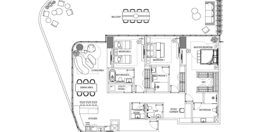 Appartement de 3 chambres à Fortune Bay Residences Al Marjan Island, UAE No. 98276