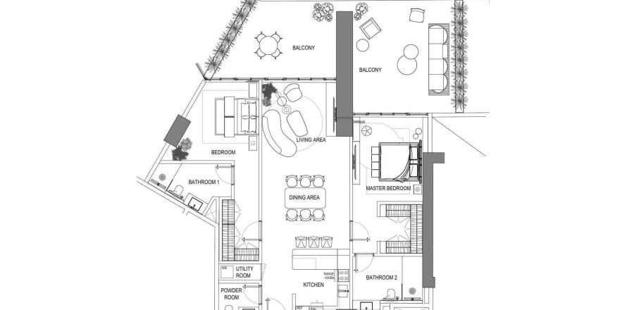 2 غرف نوم شقة في Fortune Bay Residences Al Marjan Island, الإمارات العربية المتحدة رقم 98274