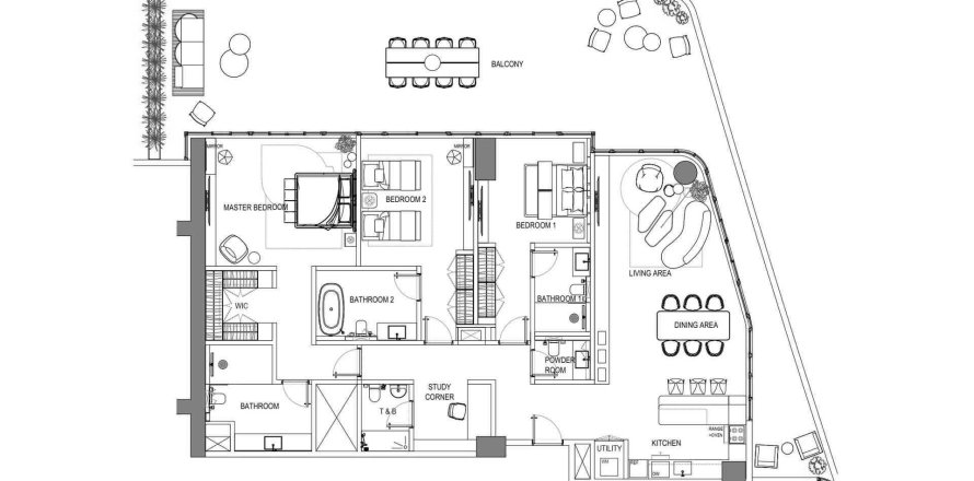 3 غرف نوم شقة في Fortune Bay Residences Al Marjan Island, الإمارات العربية المتحدة رقم 98275