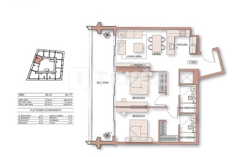 Appartement de 2 chambres à Dubai, UAE No. 131779 17
