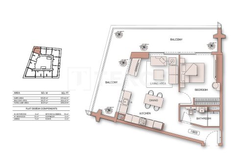 Appartement de 2 chambres à Dubai, UAE No. 131779 15
