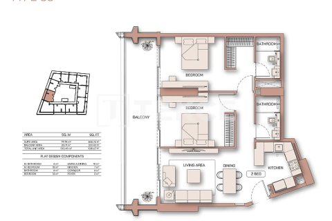Appartement de 2 chambres à Dubai, UAE No. 131779 18