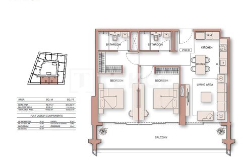 Appartement de 2 chambres à Dubai, UAE No. 131779 20