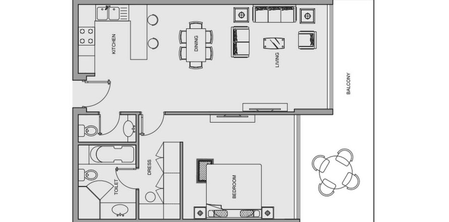 Apartment de 1 dormitorio en Essence of Dilmunia Manama, Bahrain No. 61254