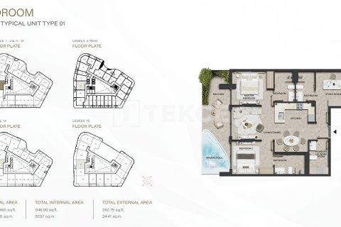 Appartement de 3 chambres à Dubai Land, UAE No. 149005 31