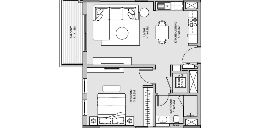 1 غرف نوم شقة في Marassi Bay الْمَنَامَة, Bahrain رقم 61193