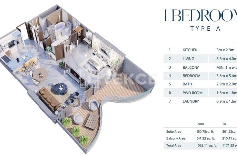 Appartement de 1 chambre à Al Marjan Island, UAE No. 33544 22