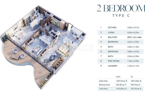 Appartement de 1 chambre à Al Marjan Island, UAE No. 33544 23