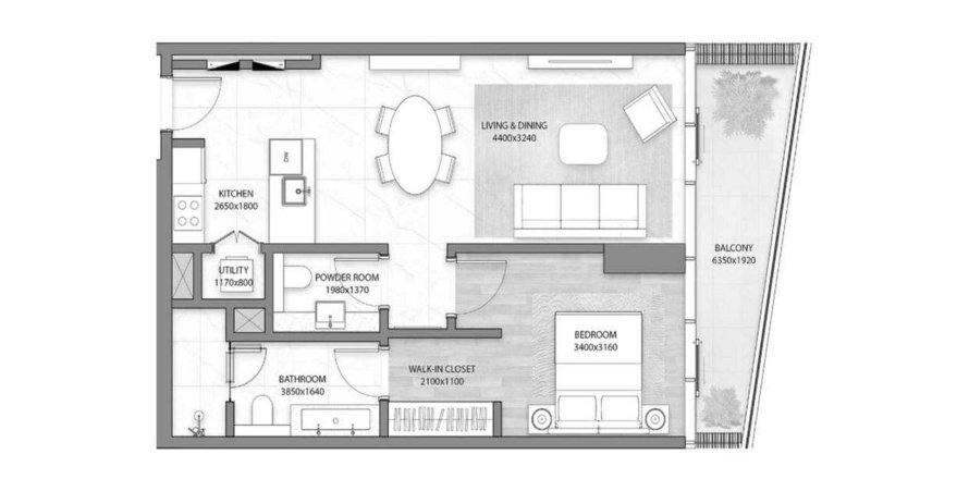 Appartement de 1 chambre à DG1 Living UAE No. 58592