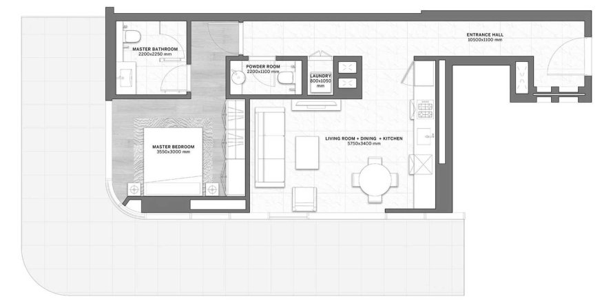 Apartment de 1 dormitorio en DG1 Living UAE No. 58593