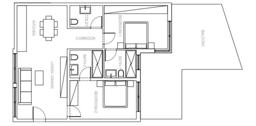 Apartment de 2 dormitorios en Uptown Muscat Oman No. 53126
