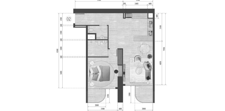 Квартира с 1 спальней в Guzel Towers, Jumeirah Village Triangle, ОАЭ №98057