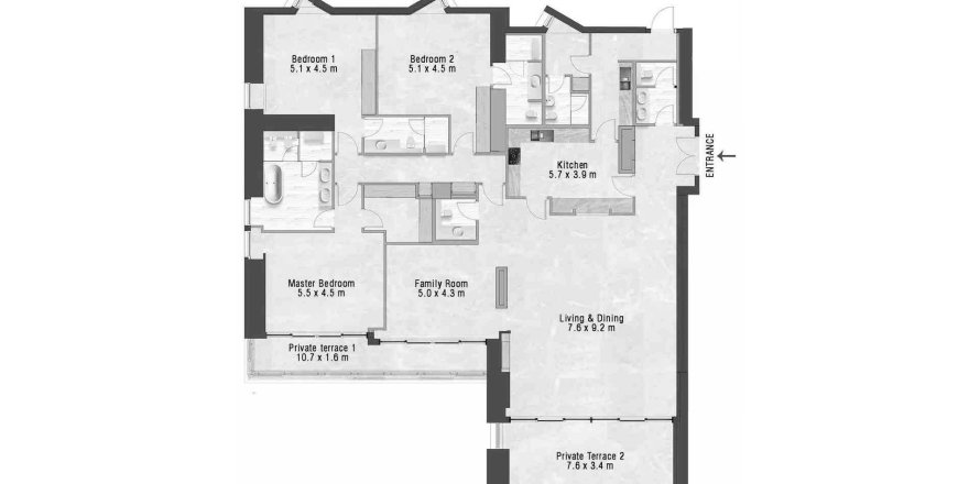 Квартира с 3 спальнями в Raffles Jeddah Residences, Джидда, Саудовская Аравия №61100