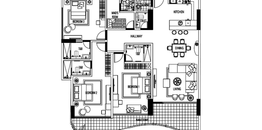 3 غرف نوم شقة في The Treasure Residence الْمَنَامَة, Bahrain رقم 61294