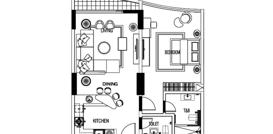 1 bedroom Apartment in The Treasure Residence Manama, Bahrain No. 61284