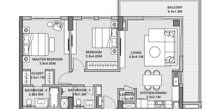 2 غرف نوم شقة في Marassi Bay الْمَنَامَة, Bahrain رقم 61197