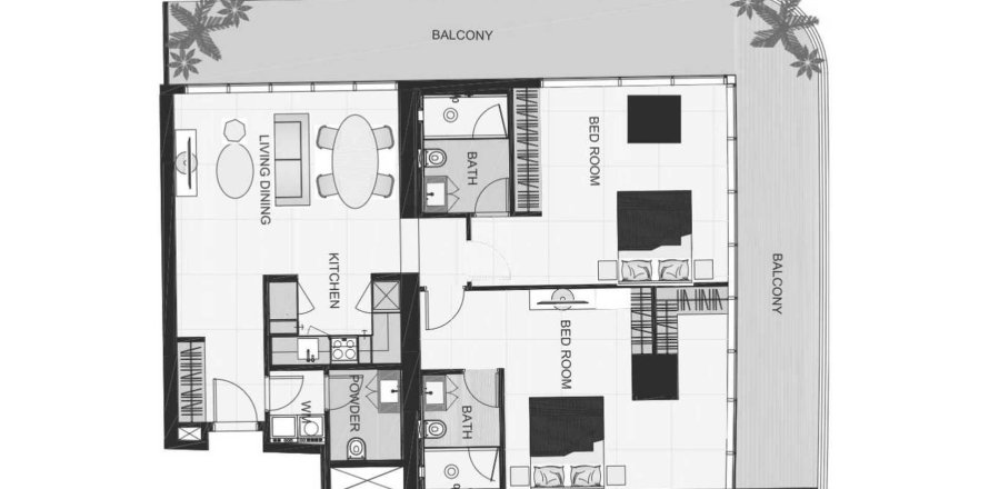 Квартира с 2 спальнями в The Community Sports Arena, Dubai Sports City, ОАЭ №98063