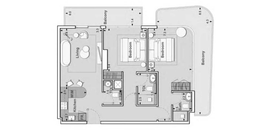 2 غرف نوم شقة في Lume Residence دائرة قرية جميرا, الإمارات العربية المتحدة رقم 98216