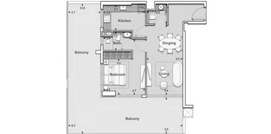 1 غرف نوم شقة في Lume Residence دائرة قرية جميرا, الإمارات العربية المتحدة رقم 98215