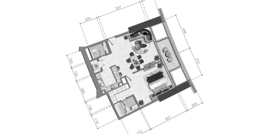 Квартира с 1 спальней в NOBLES TOWER, Бизнес-Бэй, ОАЭ №96873