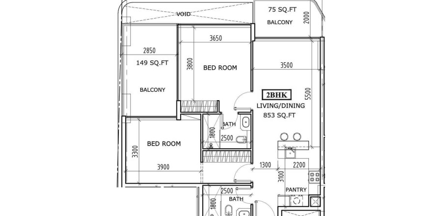 Apartment de 2 dormitorios en Coventry Gardens 2 Dubai Land, UAE No. 98160