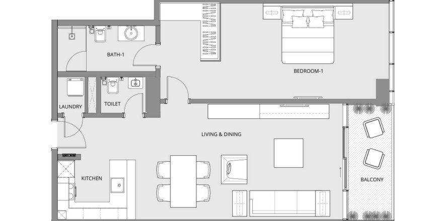 Appartement de 1 chambre à CanalView Manama, Bahrain No. 61241