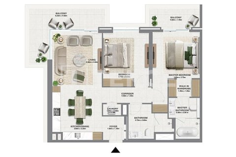 Apartment de 2 dormitorios en Dubai, UAE No. 64623 12