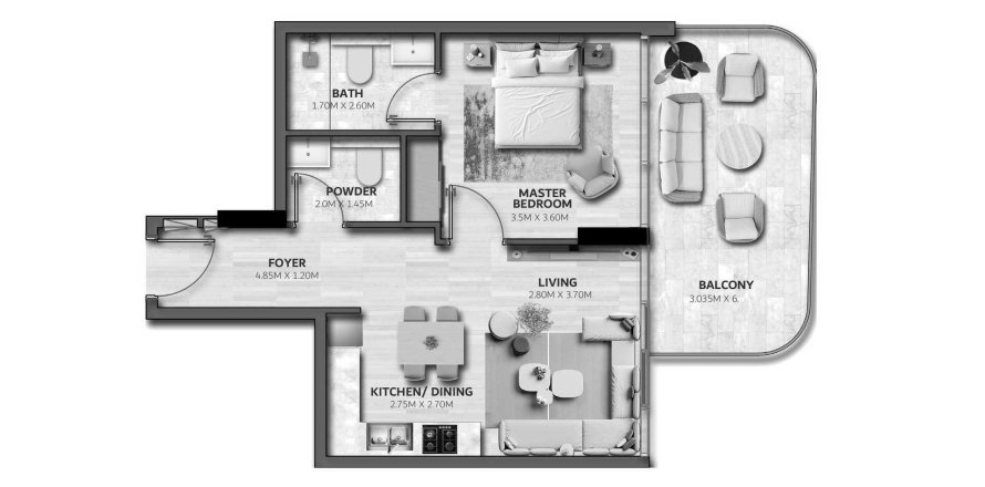 1 bedroom Apartment in Vedaire Residences Meydan, UAE No. 99256