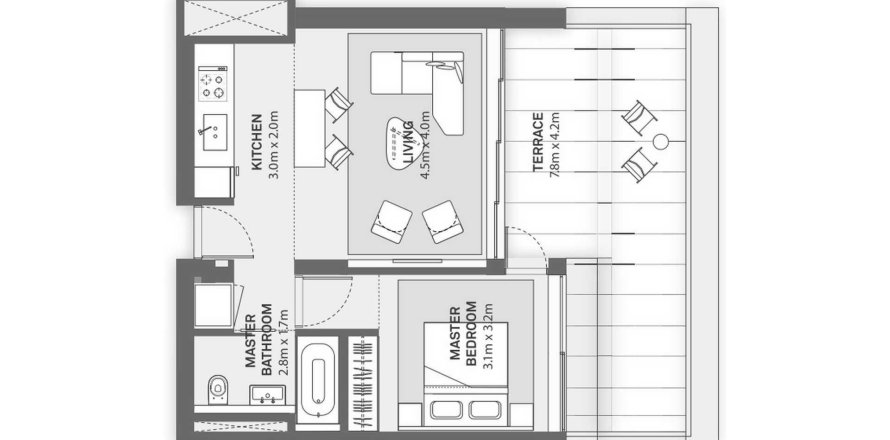 1 غرف نوم شقة في Marassi Residences الْمَنَامَة, Bahrain رقم 61164