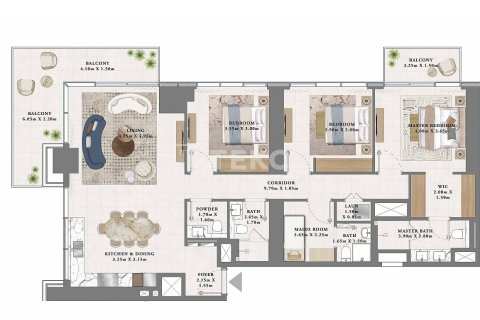 Apartment de 3 dormitorios en Dubai, UAE No. 64794 12