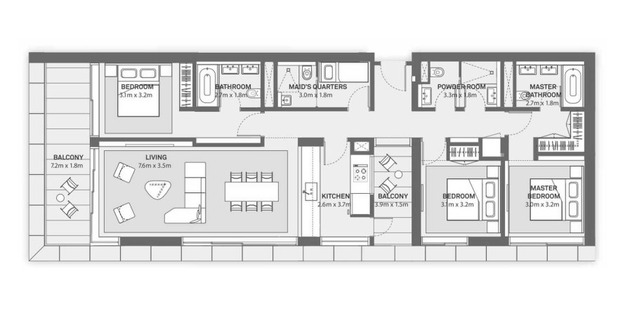 3 غرف نوم شقة في Marassi Residences الْمَنَامَة, Bahrain رقم 61167