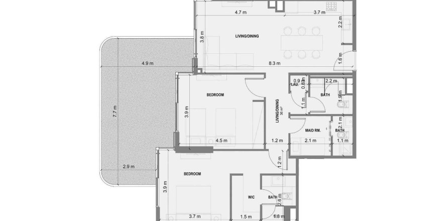 Appartement de 2 chambres à Blue Marina Residence Dubai, UAE No. 99449