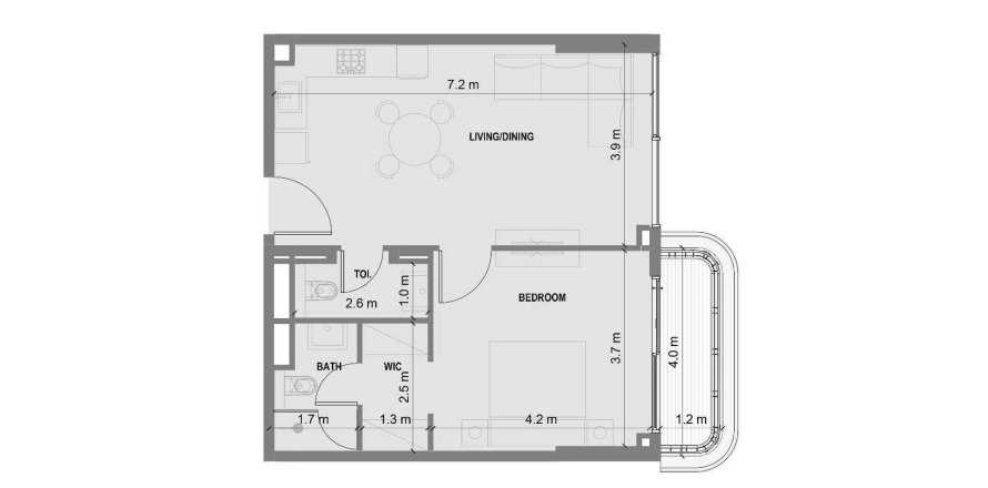 Квартира с 1 спальней в Blue Marina Residence, Дубай, ОАЭ №99446