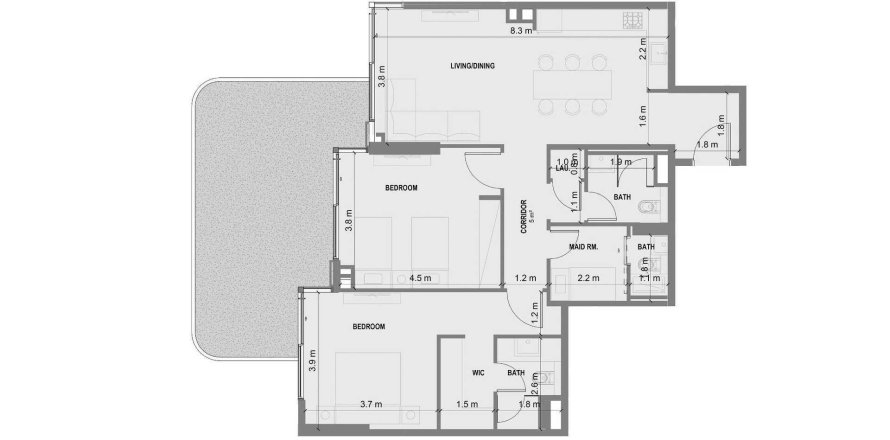 2 غرف نوم شقة في Blue Marina Residence دبي, الإمارات العربية المتحدة رقم 99450