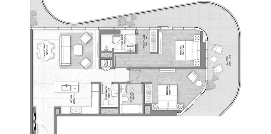 Appartement de 2 chambres à DG1 Living UAE No. 58596