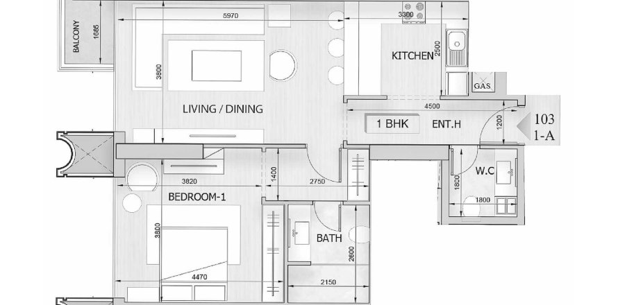 Appartement de 1 chambre à Lusail Marina Heights Lusail, Qatar No. 61501